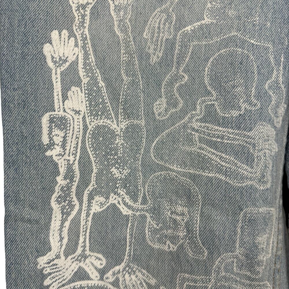 Aeropostale Jeans Womens 10 90's Baggy Light Wash Blue Denim Custom Graphic - Picture 6 of 16